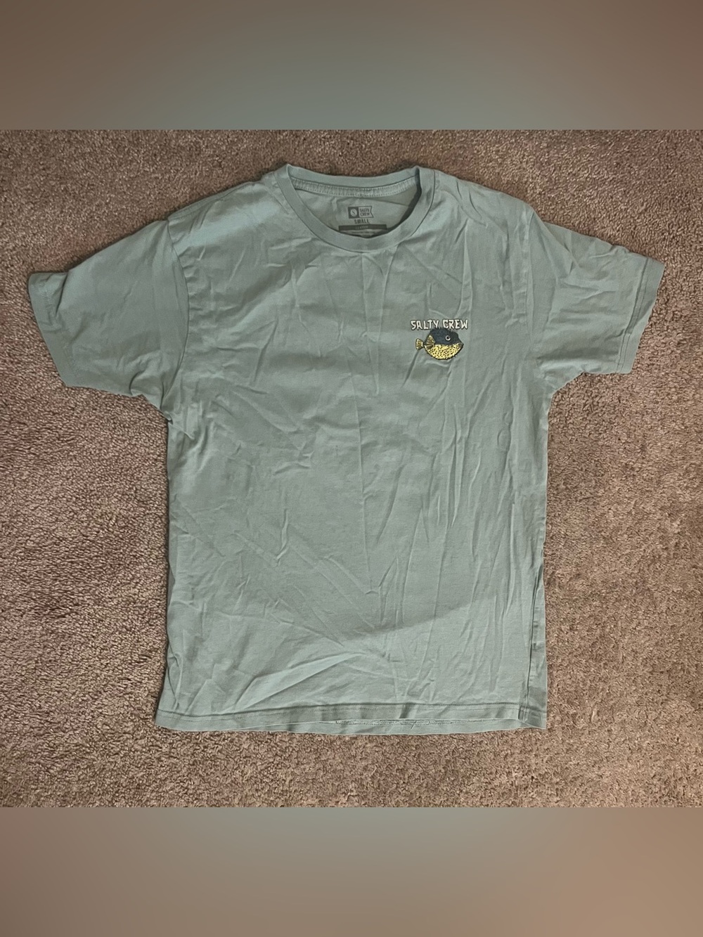 Salty Crew Sage Green Short Sleeve Tee with Fish Logo